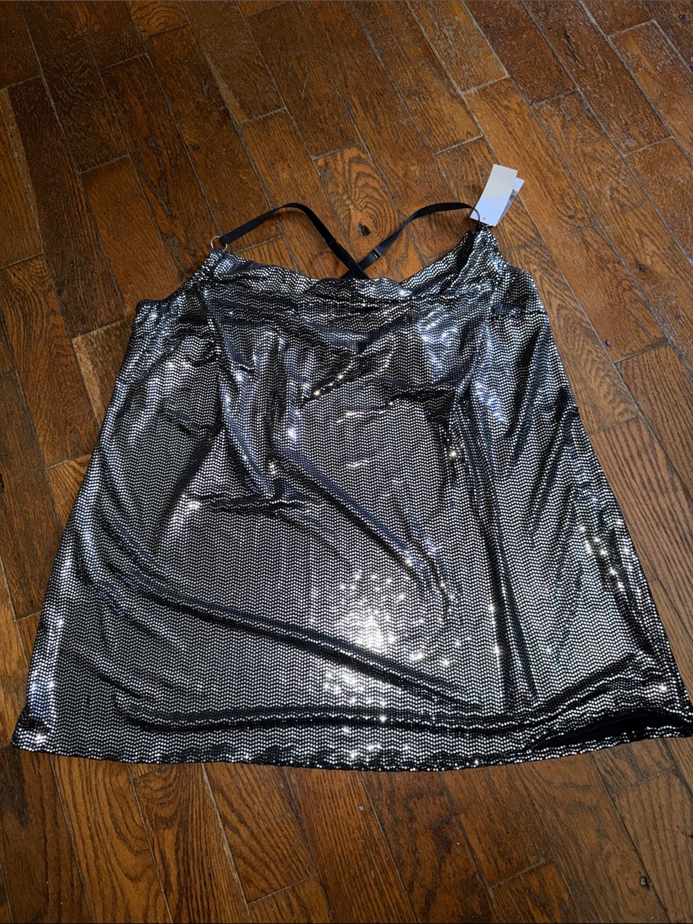 Cacique Metallic Silver Shimmer Slip Cami